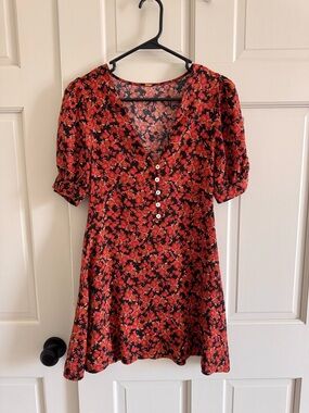 Free People Provence Rust Floral Print Dress